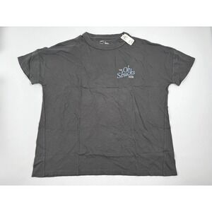 Aerie The Oh Shucks Oyster Tavern Oversized Boyfriend Tee Charcoal Small NWT